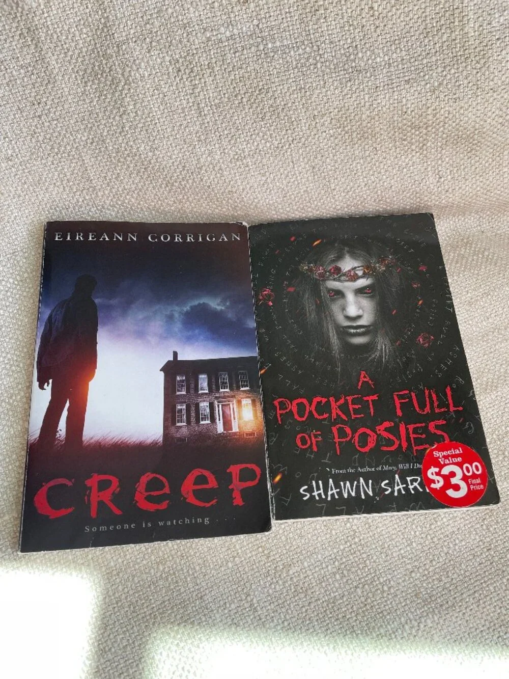 (2) Horror Paperback Youth Books 'Creep' and 'A Pocket Full of Poises'